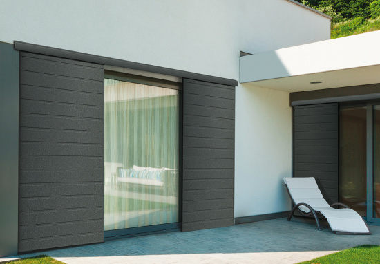 Volets coulissants aluminium gris